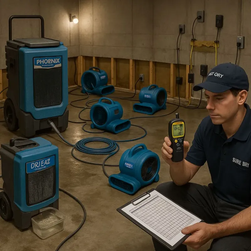 Structural Drying and Dehumidification process in Pitman, NJ